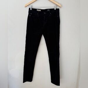AG Adriano Goldschmied Prima Black Corduroy Pants Cigarette Slim Workwear 28R